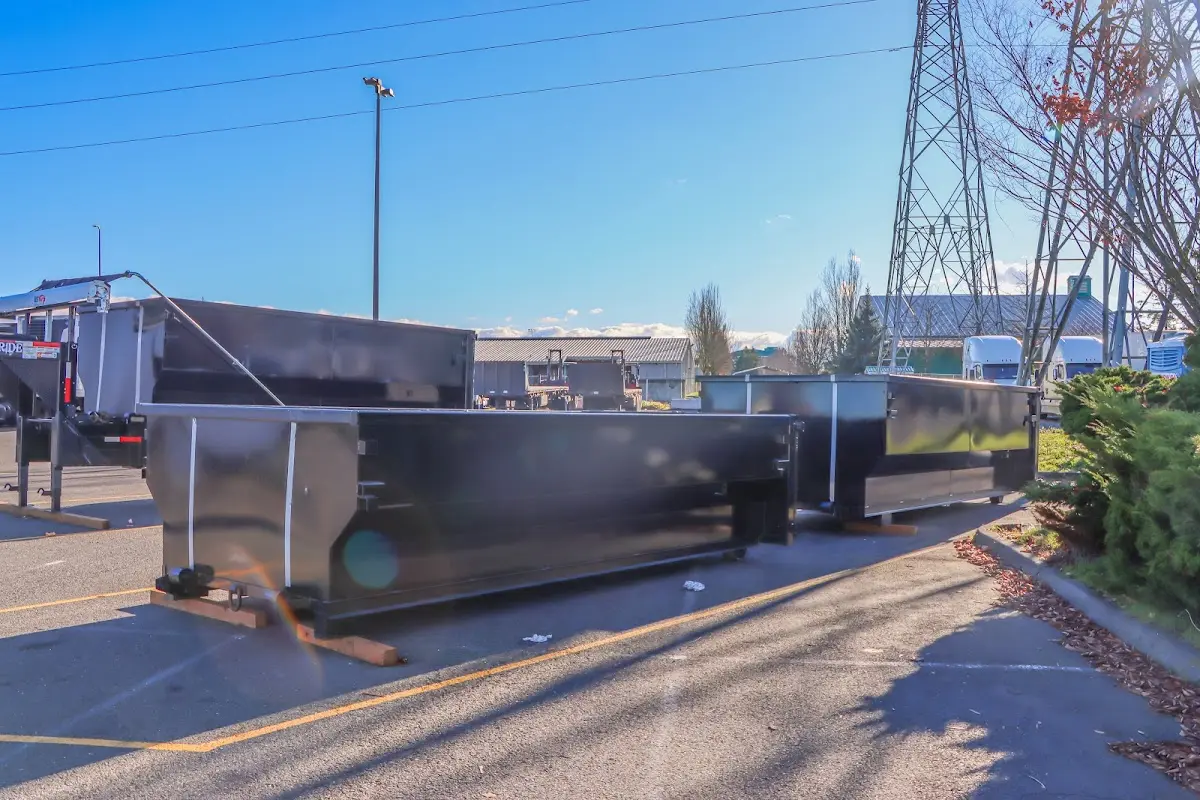 Roll-off dumpster ready for waste disposal at job site for Construction Dumpster Rental in Lennox